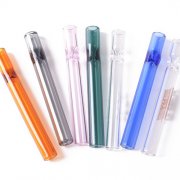 Colorful glass blunt one hitter hand small 